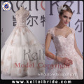 Guangzhou Princess Scoop Neck Long Train Lace Wedding Dress 2014